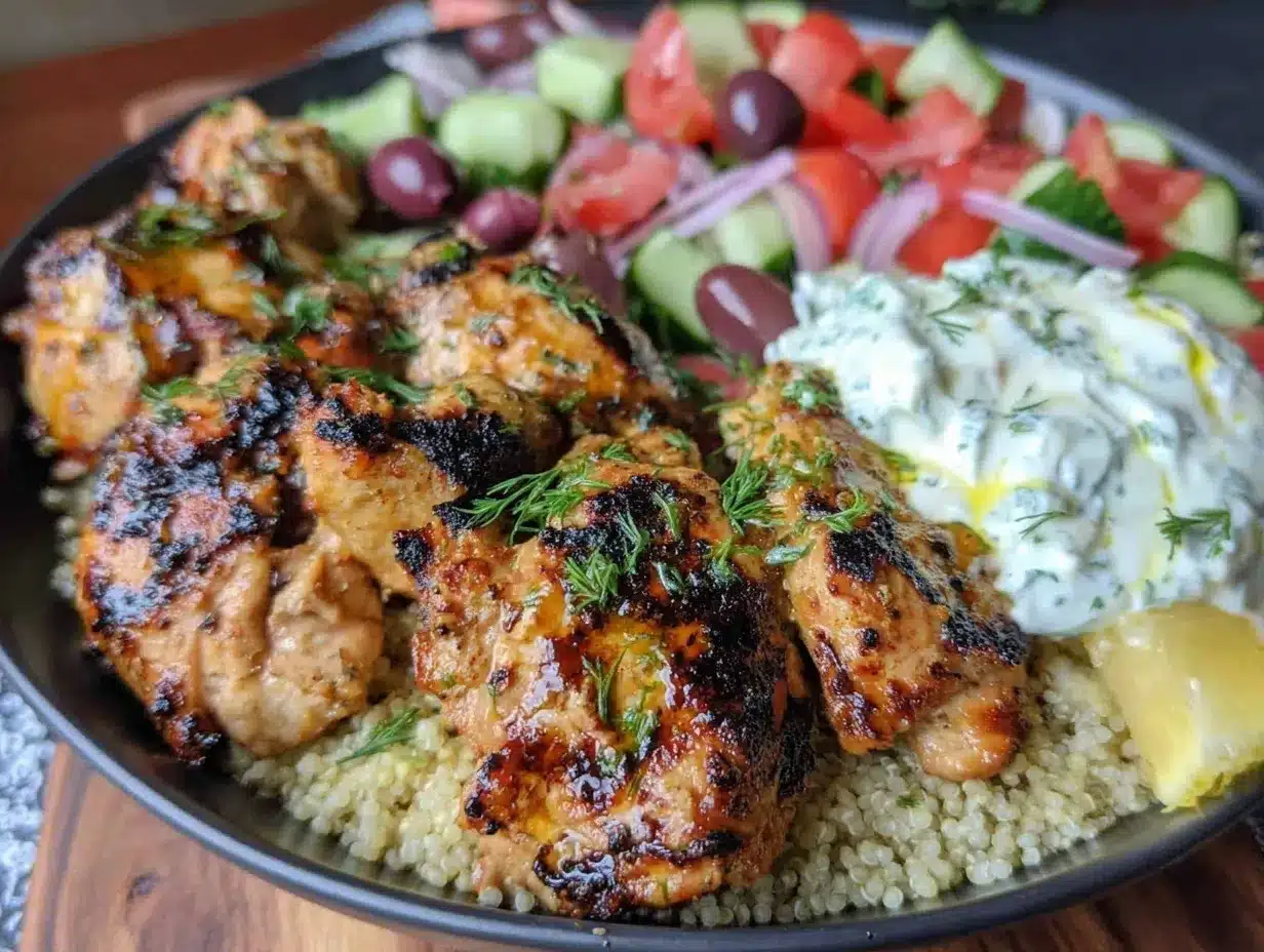 Greek chicken bowls preparation steps