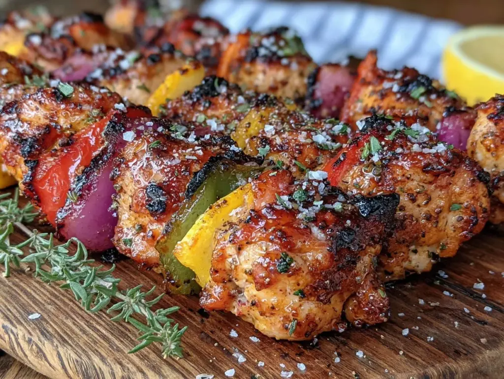grilled lemon herb chicken kabobs - featured image