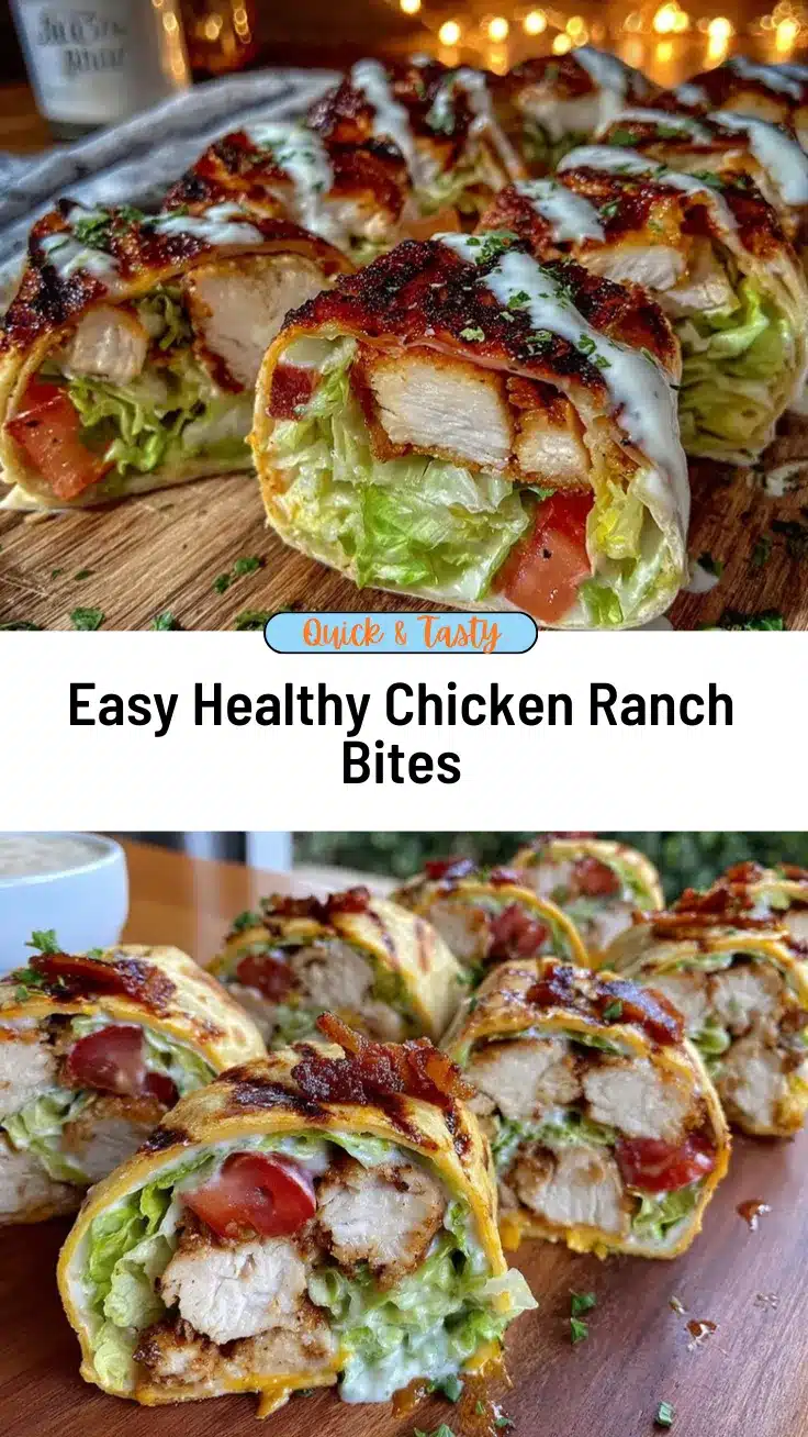 healthy chicken ranch wrap bites recipe