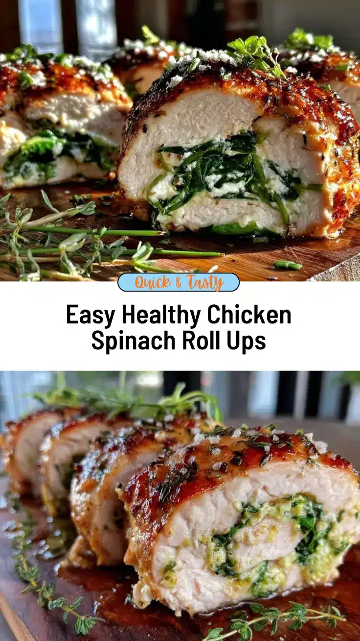 healthy chicken spinach roll ups recipe