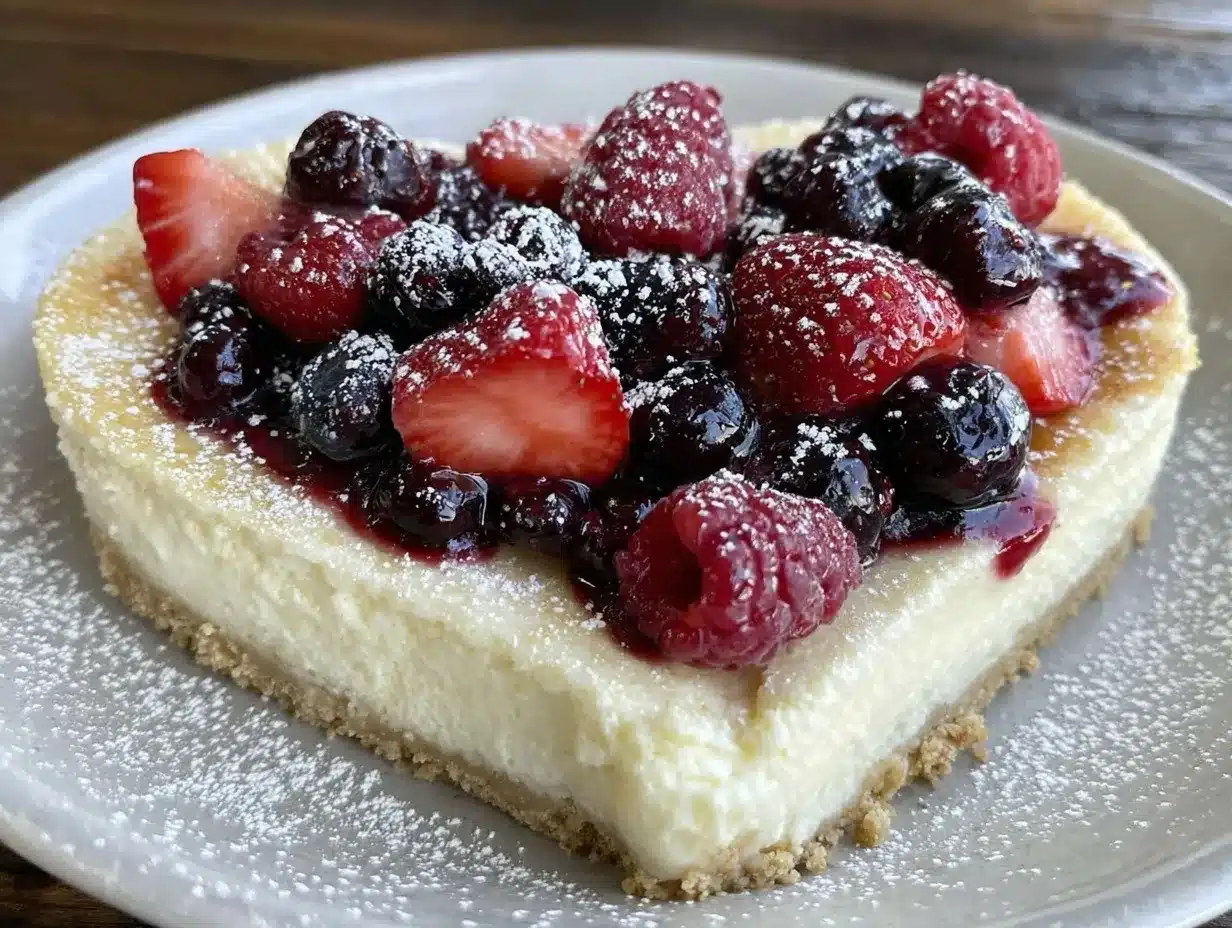 heart-shaped berry cheesecake recipe preparation steps