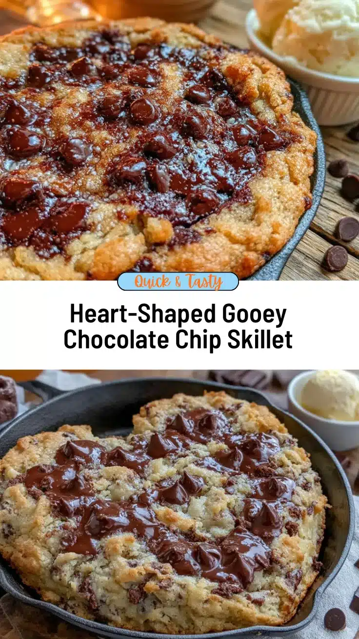 heart-shaped chocolate chip skillet recipe