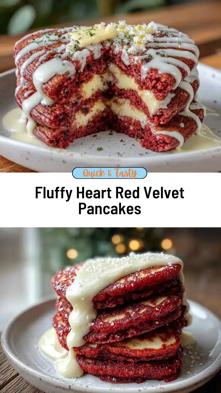 heart-shaped red velvet pancakes recipe
