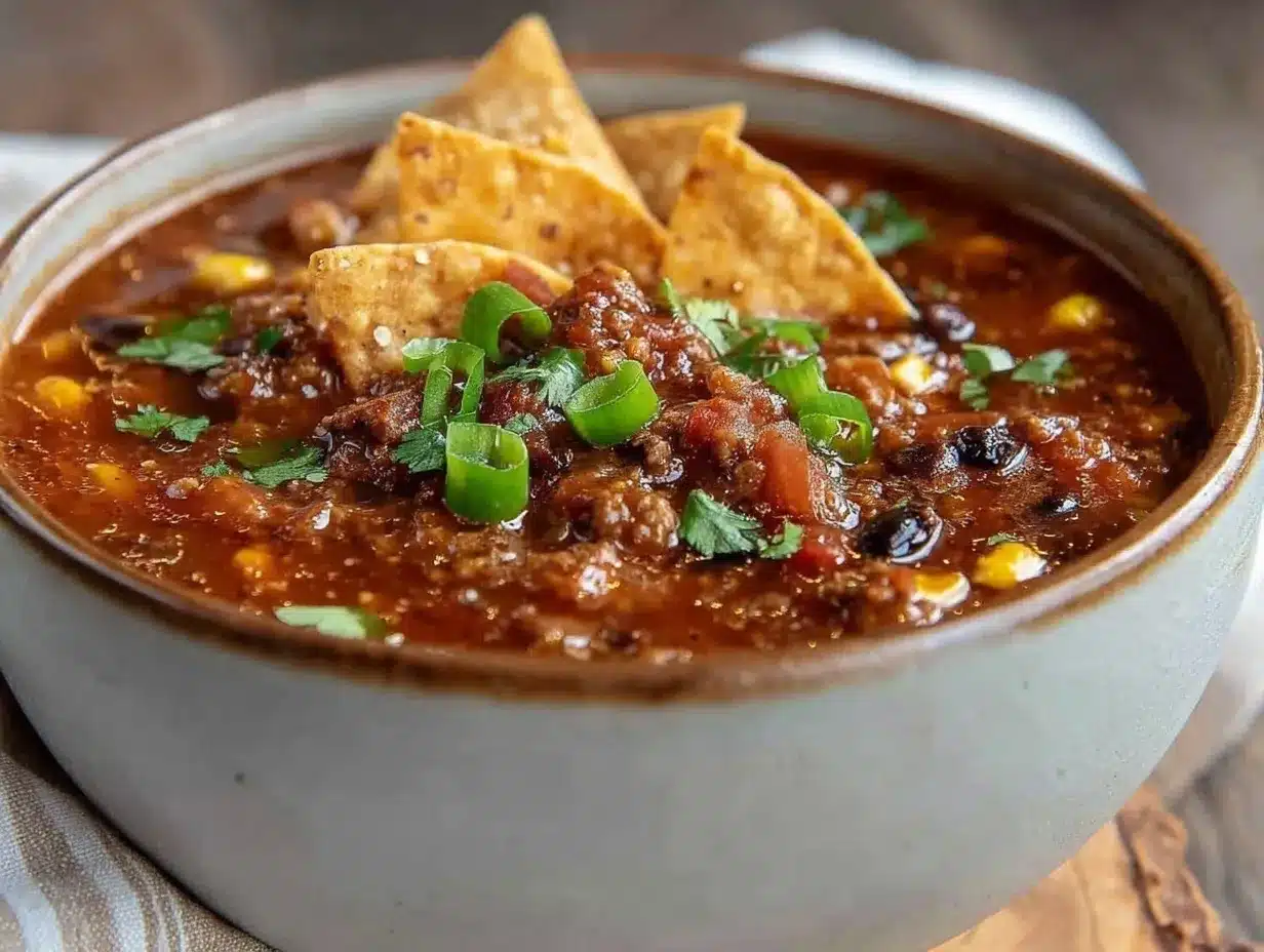 hearty beef taco soup preparation steps