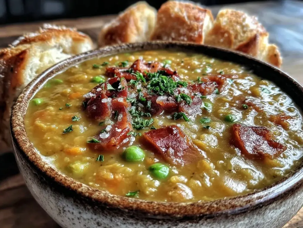 hearty split pea and ham soup - featured image