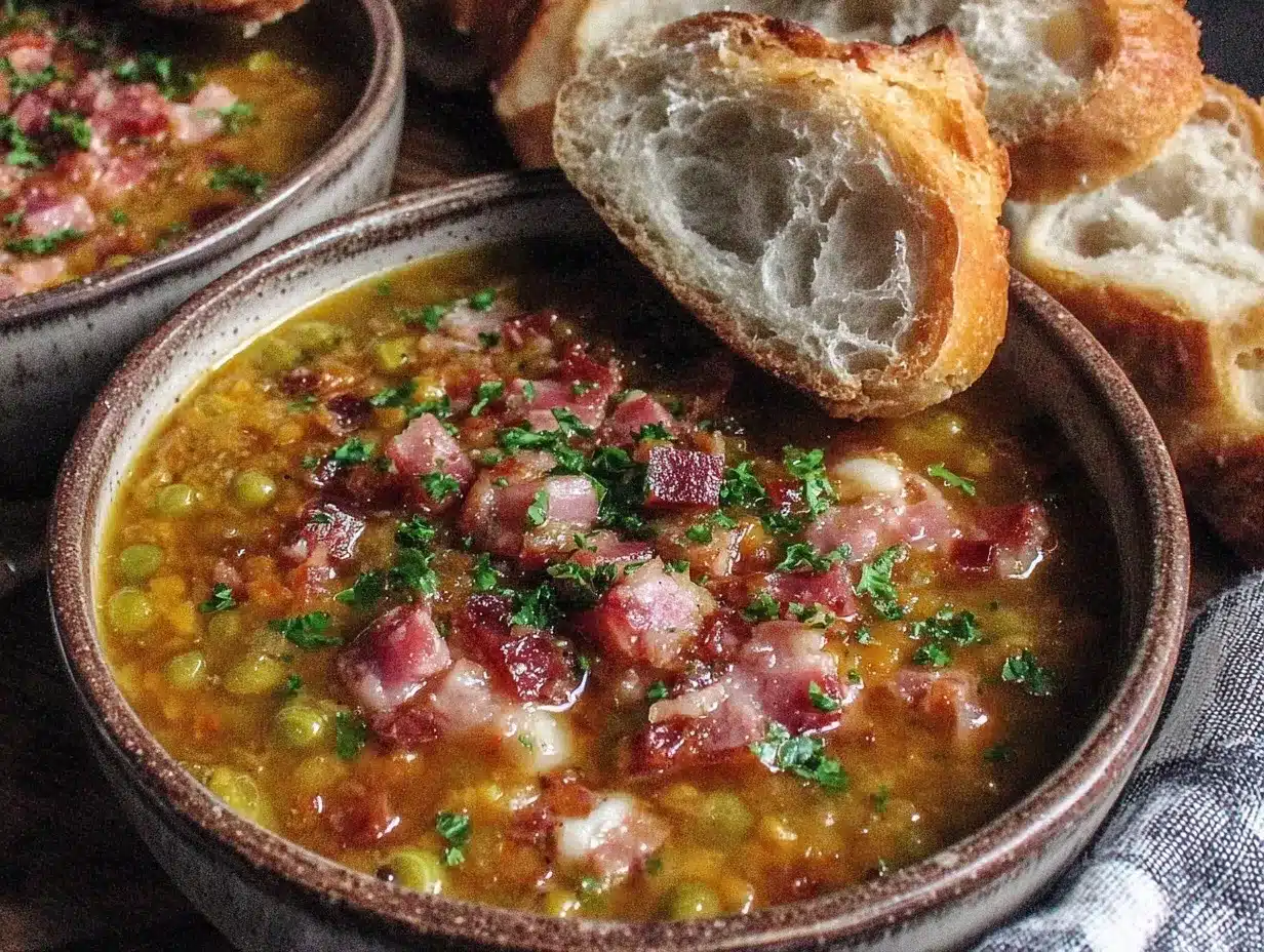 hearty split pea and ham soup preparation steps