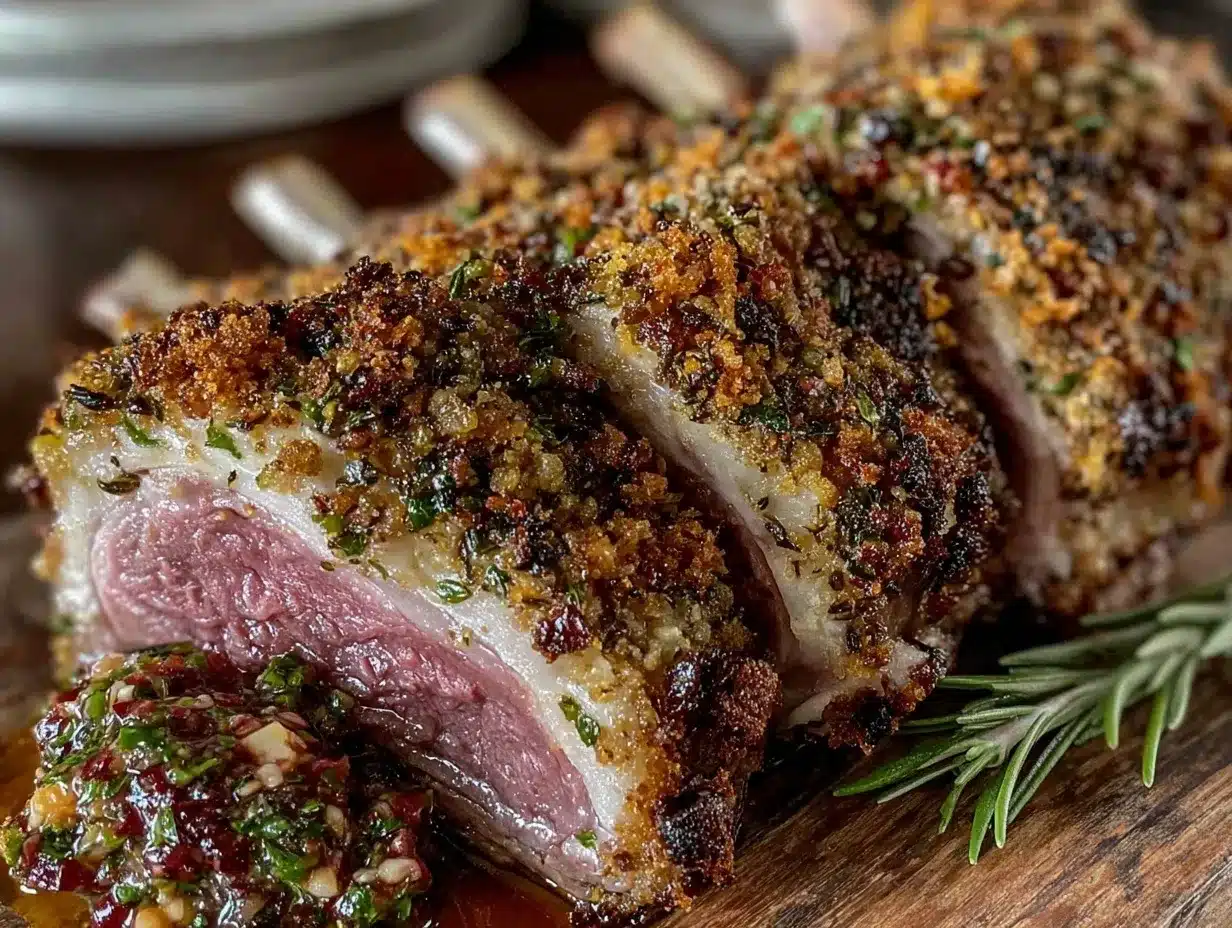 herb-crusted rack of lamb preparation steps