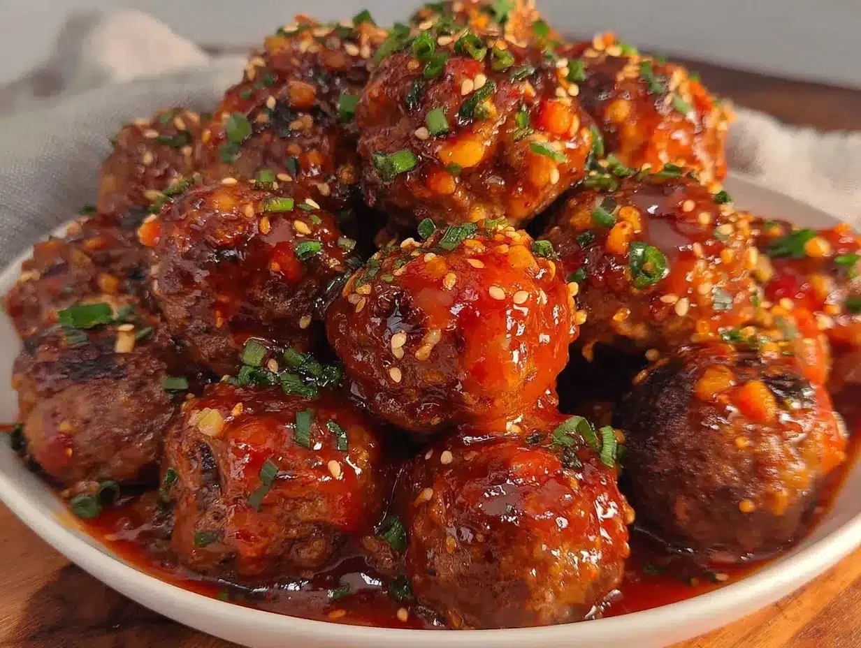 honey sriracha meatballs preparation steps