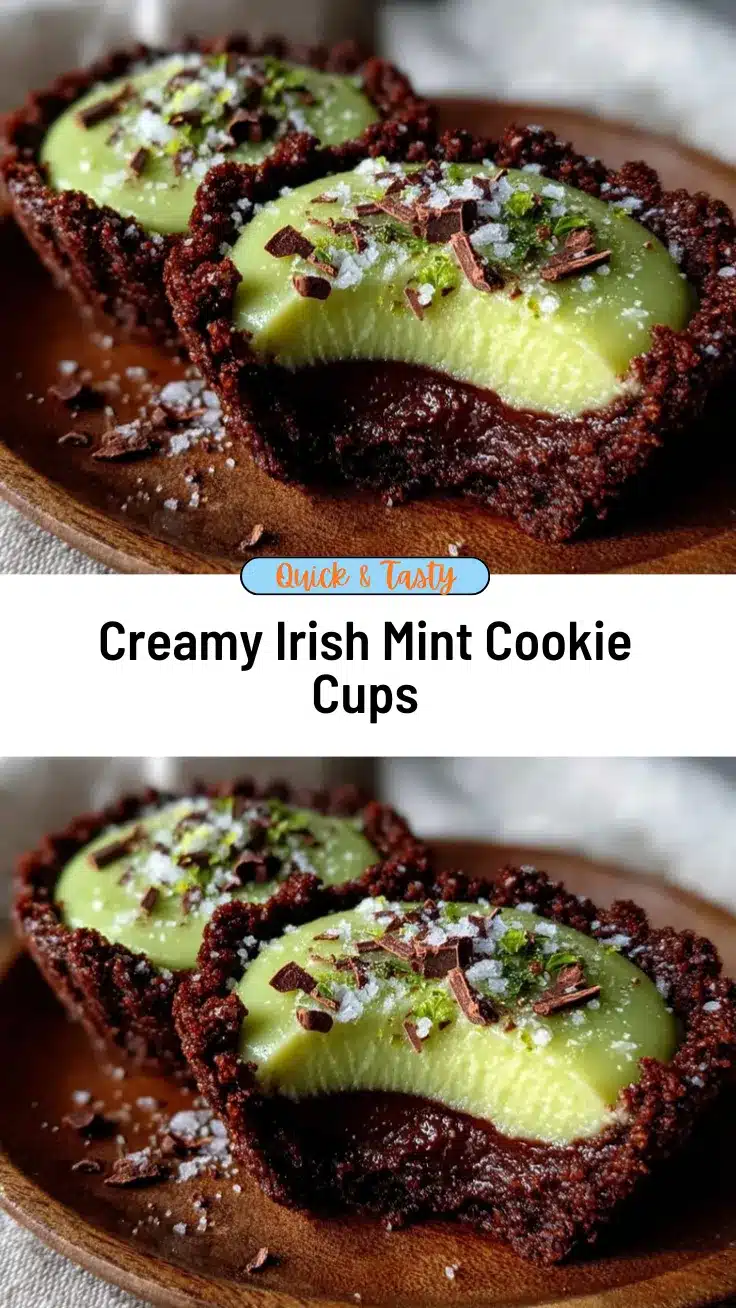 Irish Mint Cookie Pie Cups recipe