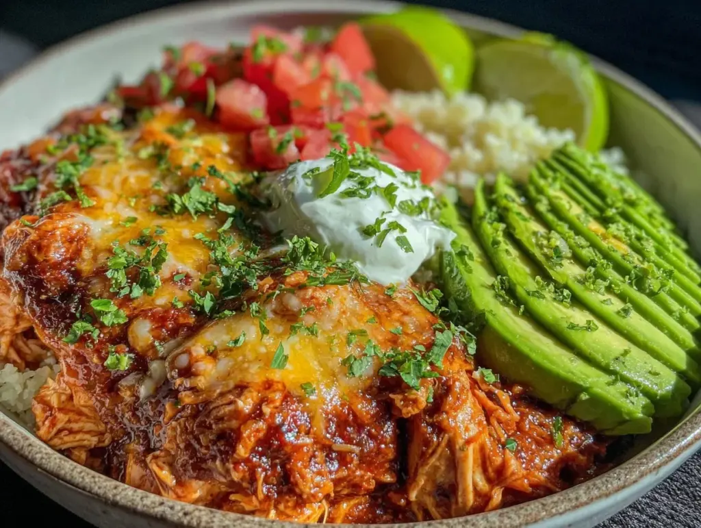 keto chicken enchilada bowl - featured image