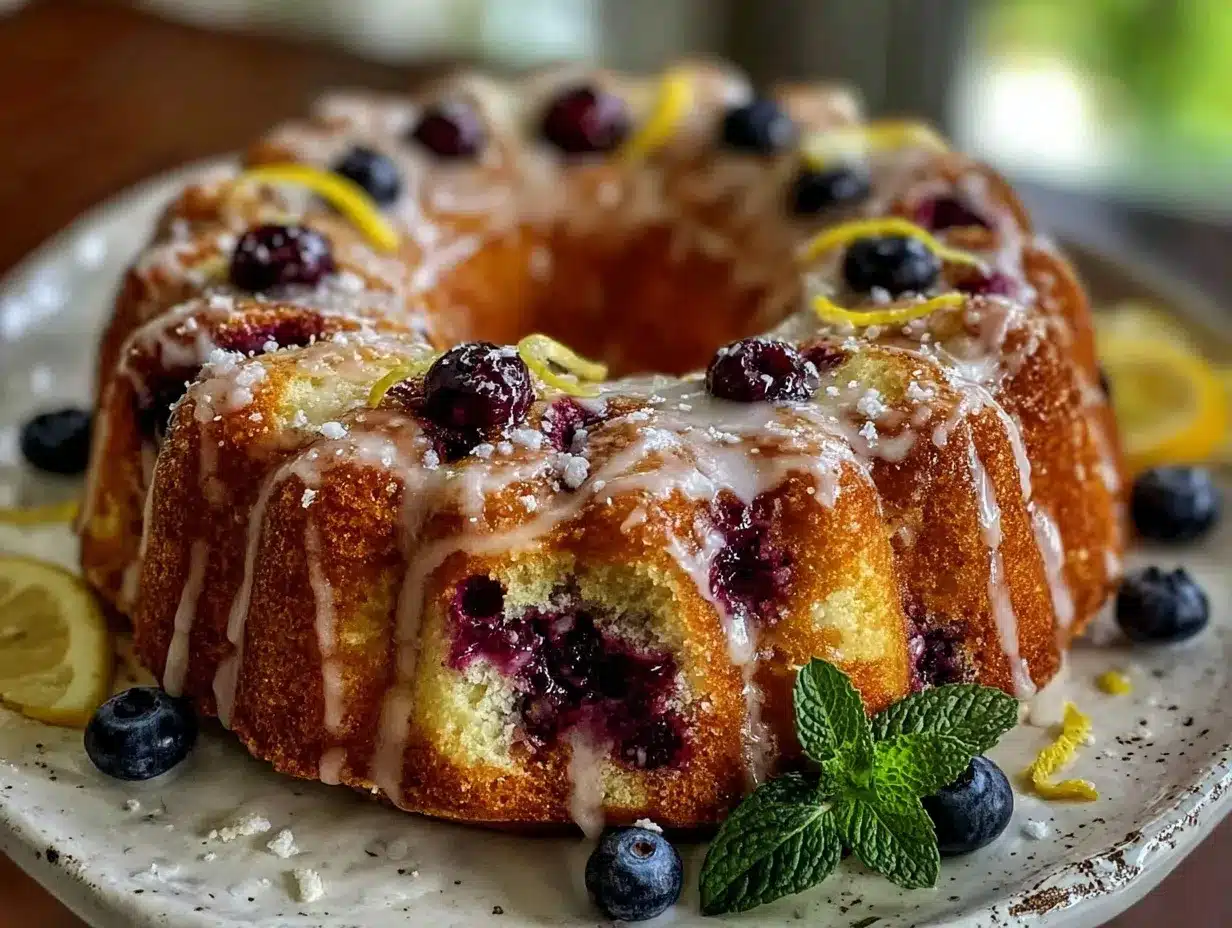 lemon blueberry bundt cake preparation steps