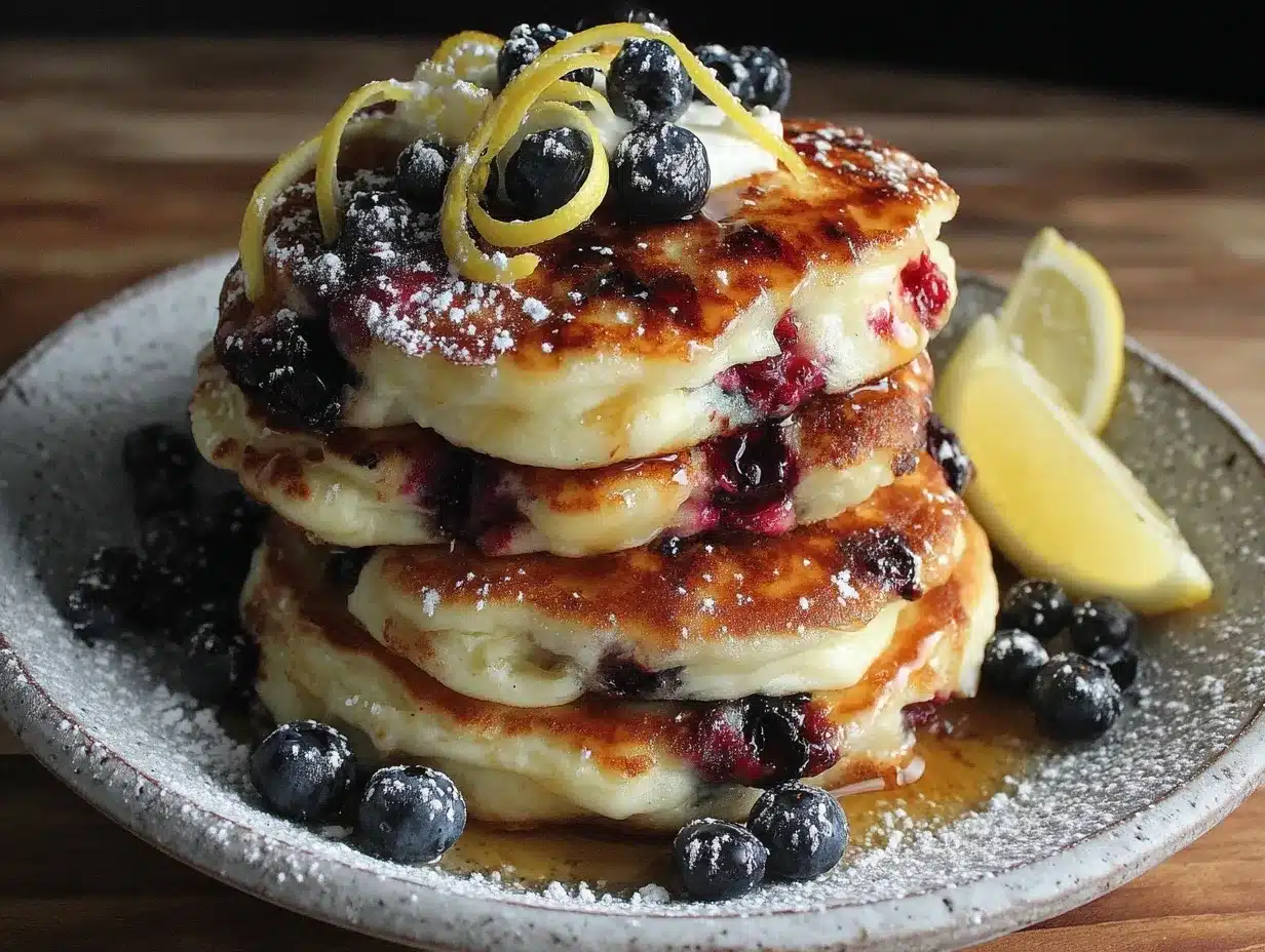 lemon blueberry ricotta pancakes preparation steps