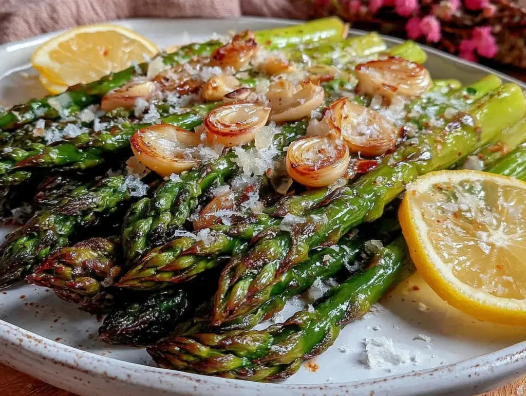 lemon garlic roasted asparagus - featured image