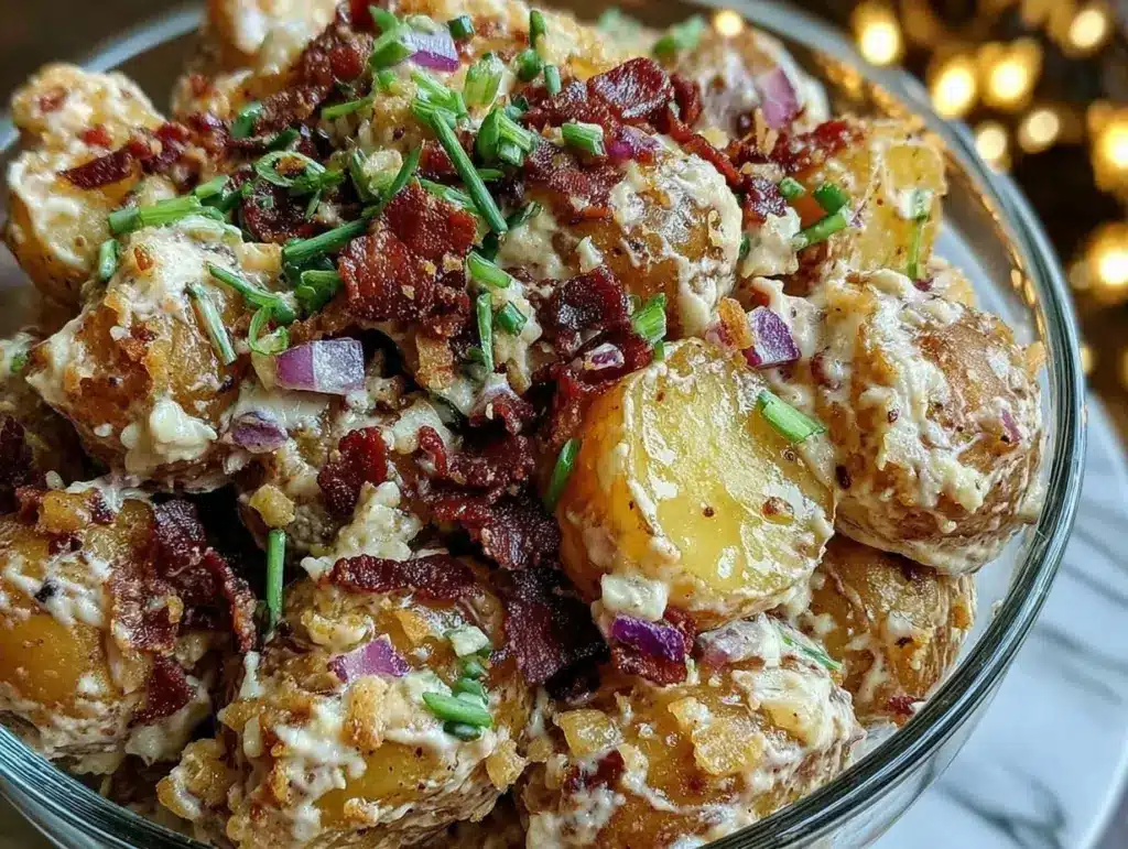 loaded bacon ranch steakhouse potato salad - featured image