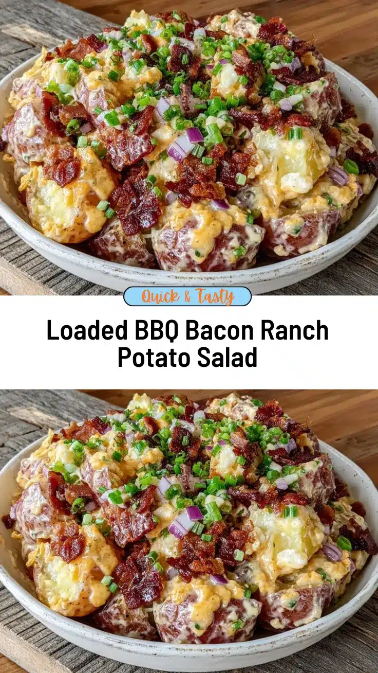 loaded BBQ bacon ranch steakhouse potato salad recipe
