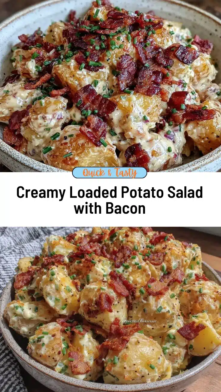 loaded potato salad with bacon and chives recipe