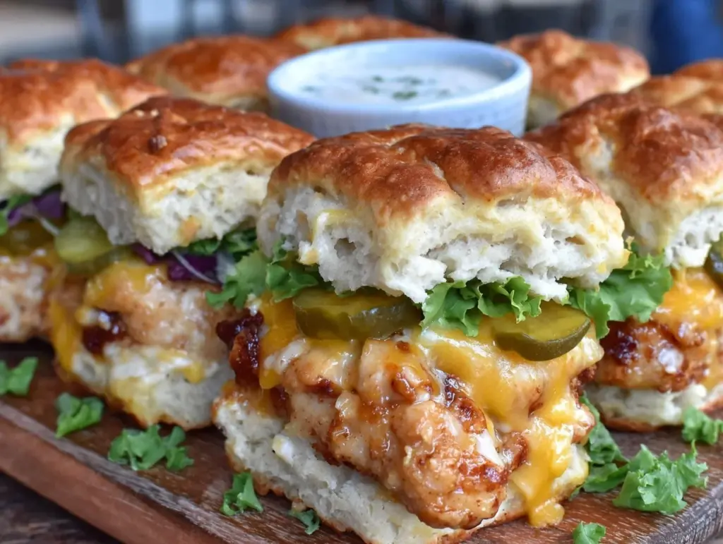 loaded ranch chicken biscuit sliders - featured image