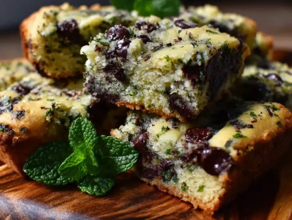 lucky mint chip cookie bars - featured image