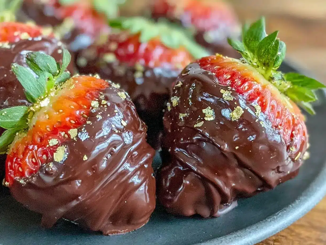 luxurious chocolate dipped strawberries gold preparation steps