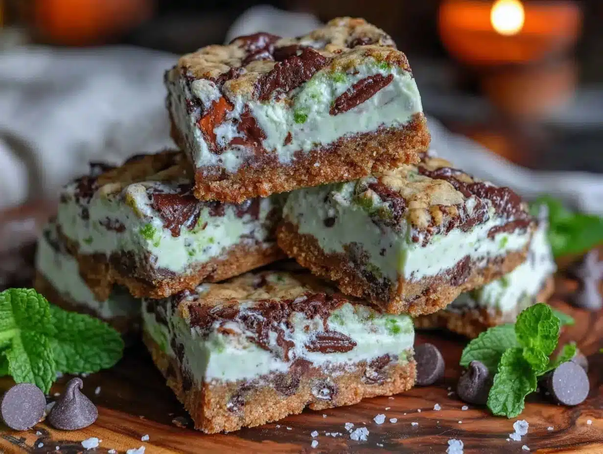 mint chip cookie ice cream squares preparation steps