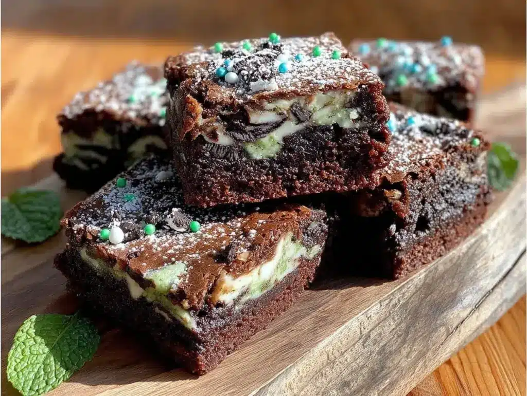 mint oreo fudge brownies - featured image