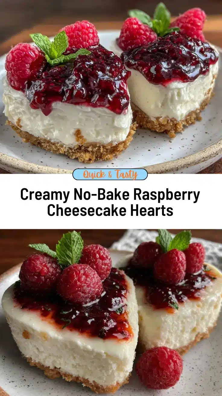 no-bake raspberry cheesecake hearts recipe