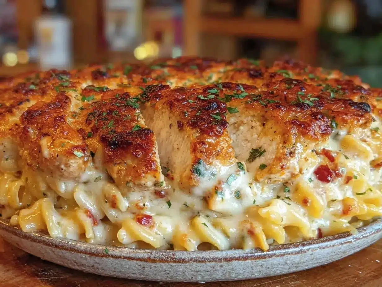 one-pan chicken Alfredo bake preparation steps