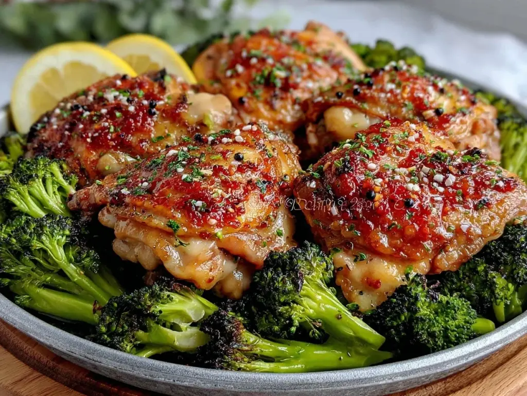 one-pan lemon pepper chicken and broccoli - featured image