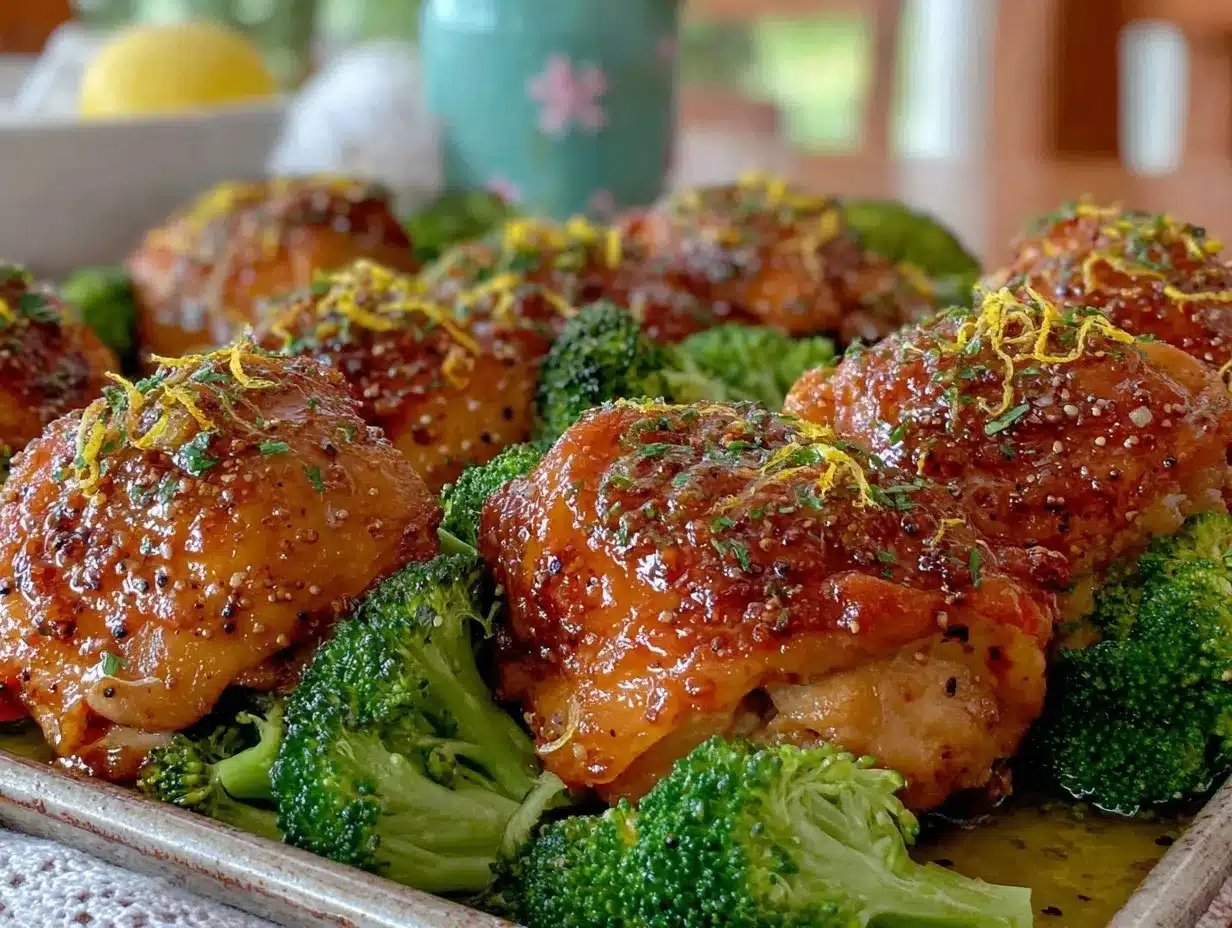 one-pan lemon pepper chicken and broccoli preparation steps