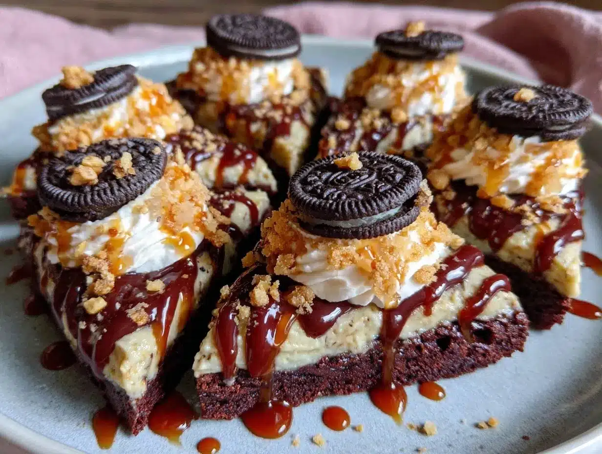Oreo fudge brownie pizza preparation steps