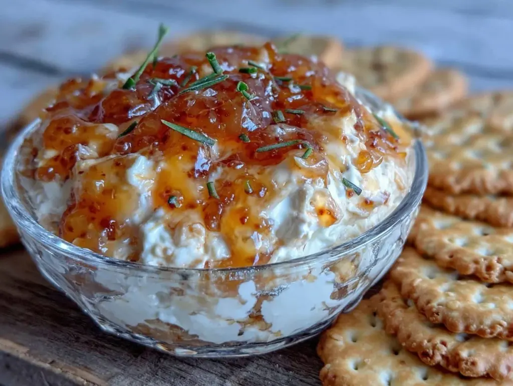 pepper jelly cream cheese appetizer dip - featured image