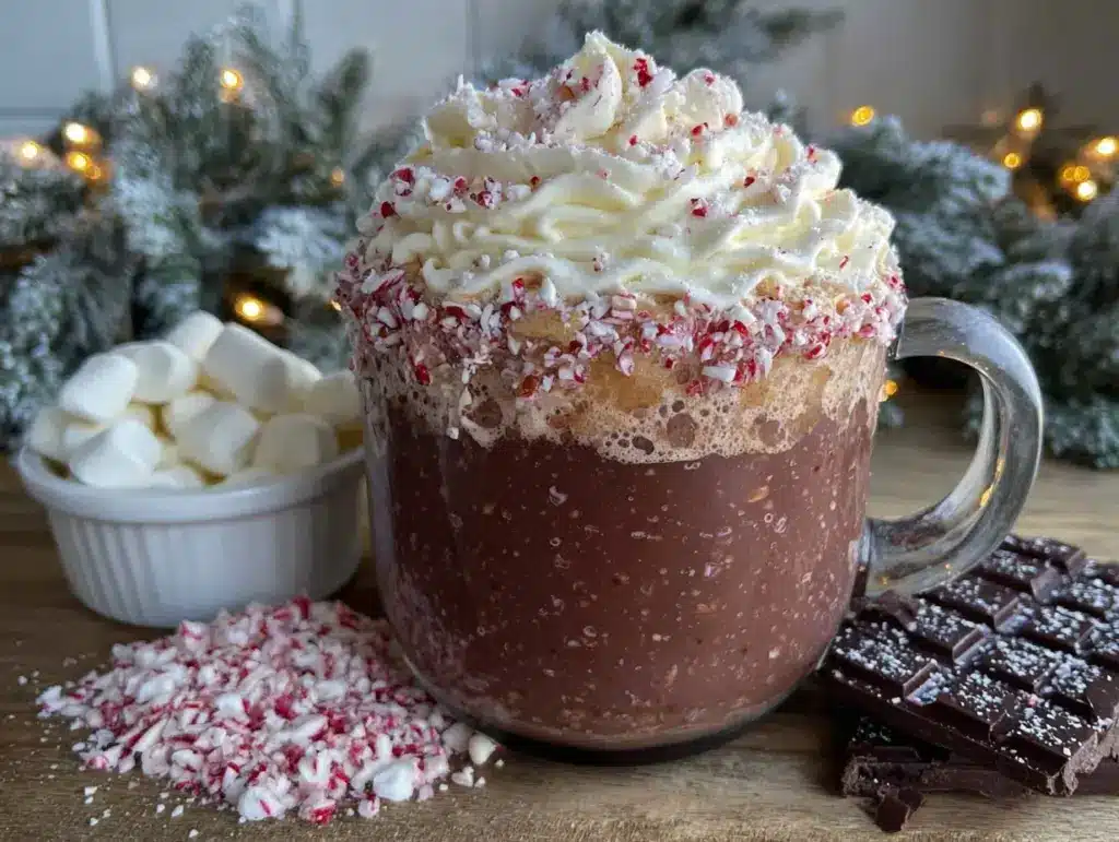 peppermint hot chocolate - featured image