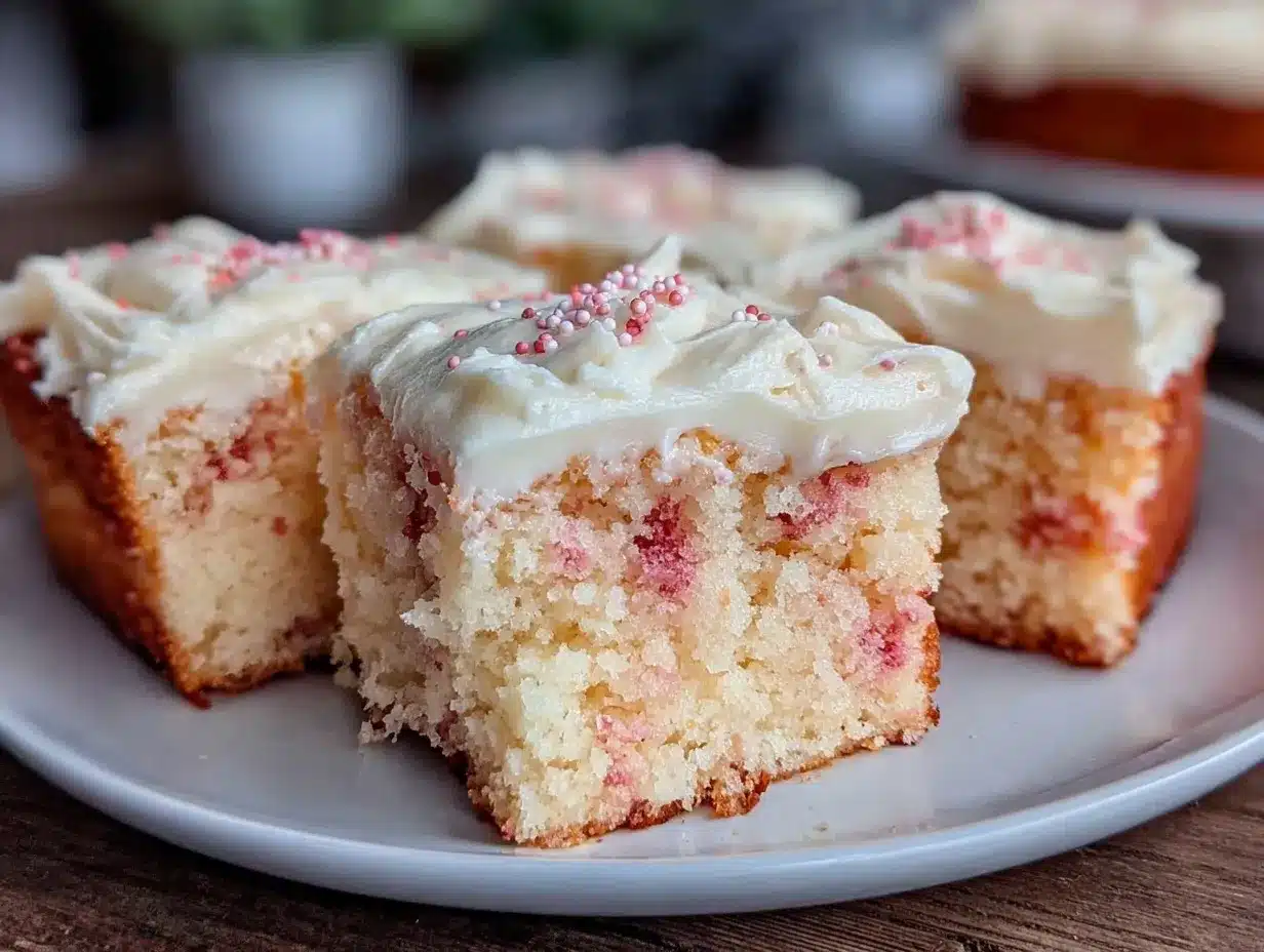 pink champagne sheet cake preparation steps