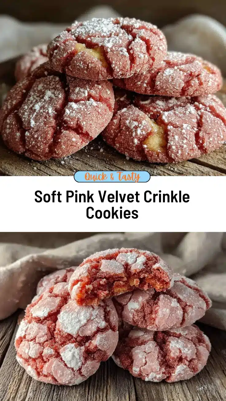 pink velvet crinkle cookies recipe
