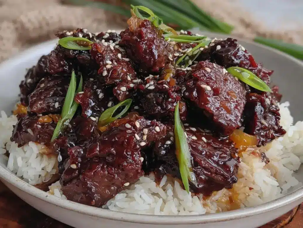 pressure cooker mongolian beef - featured image