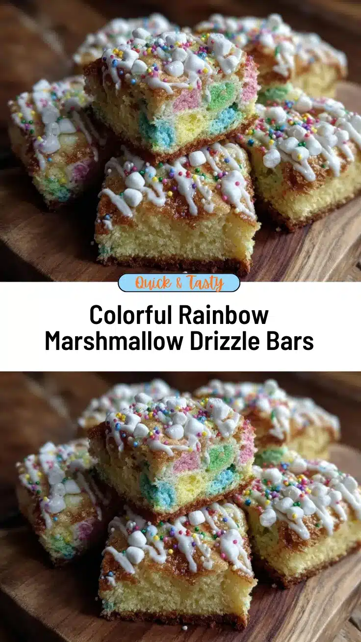 rainbow marshmallow drizzle bars recipe