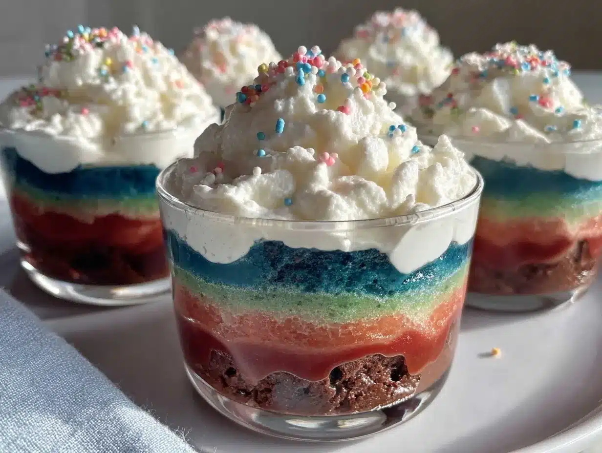 rainbow pudding cloud cups preparation steps