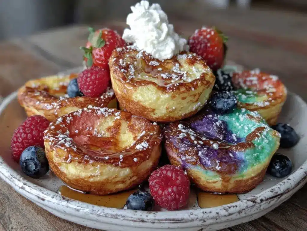 rainbow puff pancake minis - featured image