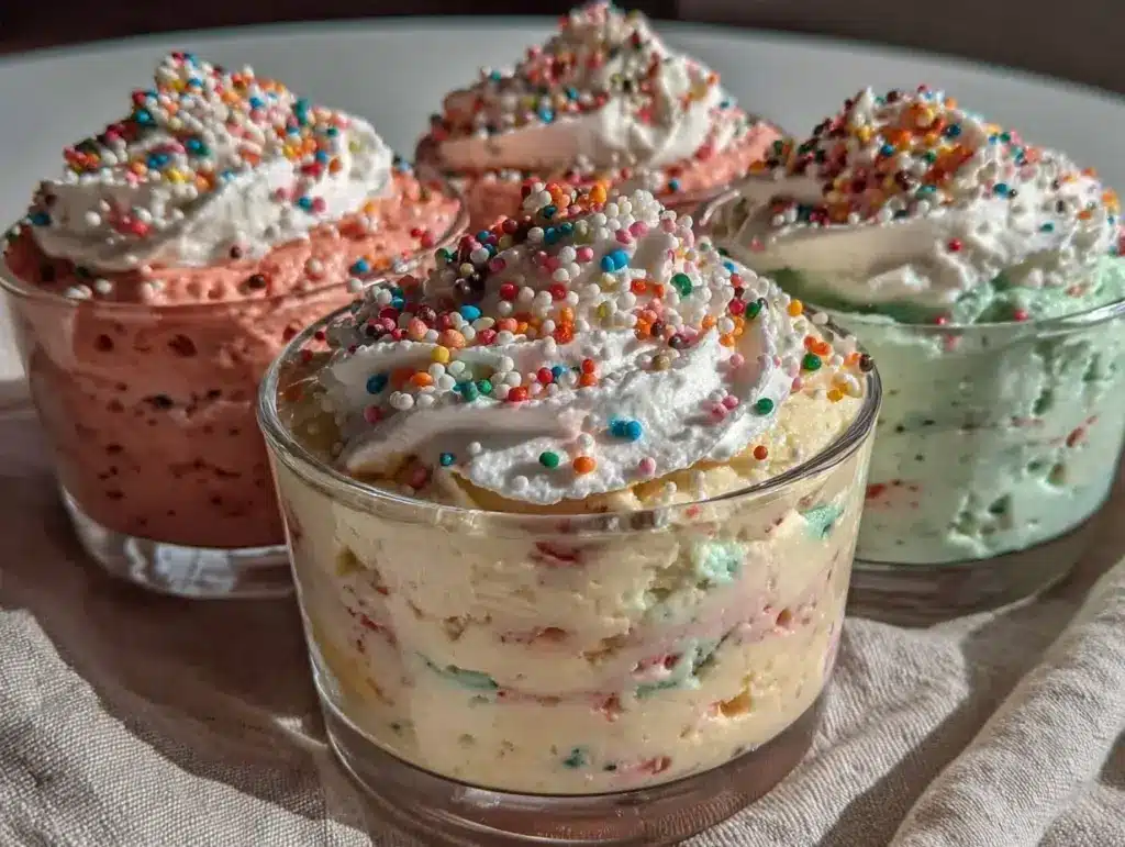 rainbow sprinkle fluff cups - featured image