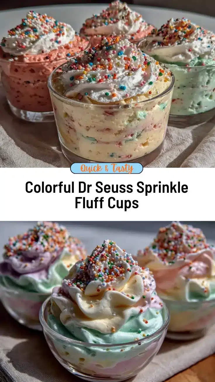 rainbow sprinkle fluff cups recipe