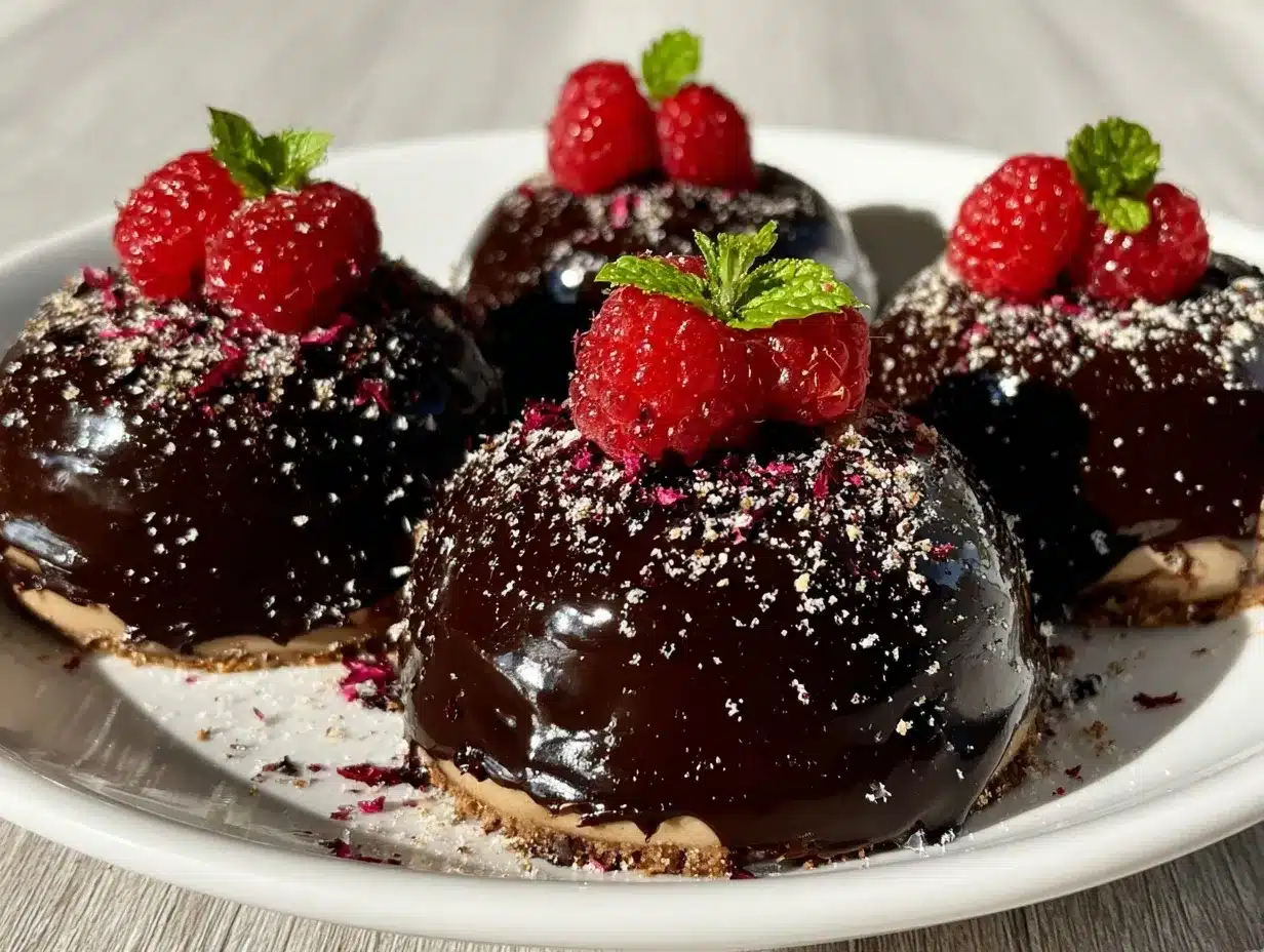 raspberry chocolate mousse domes preparation steps