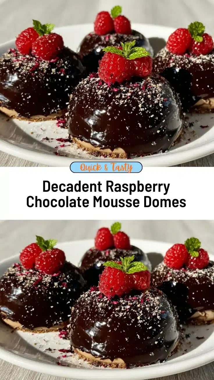 raspberry chocolate mousse domes recipe