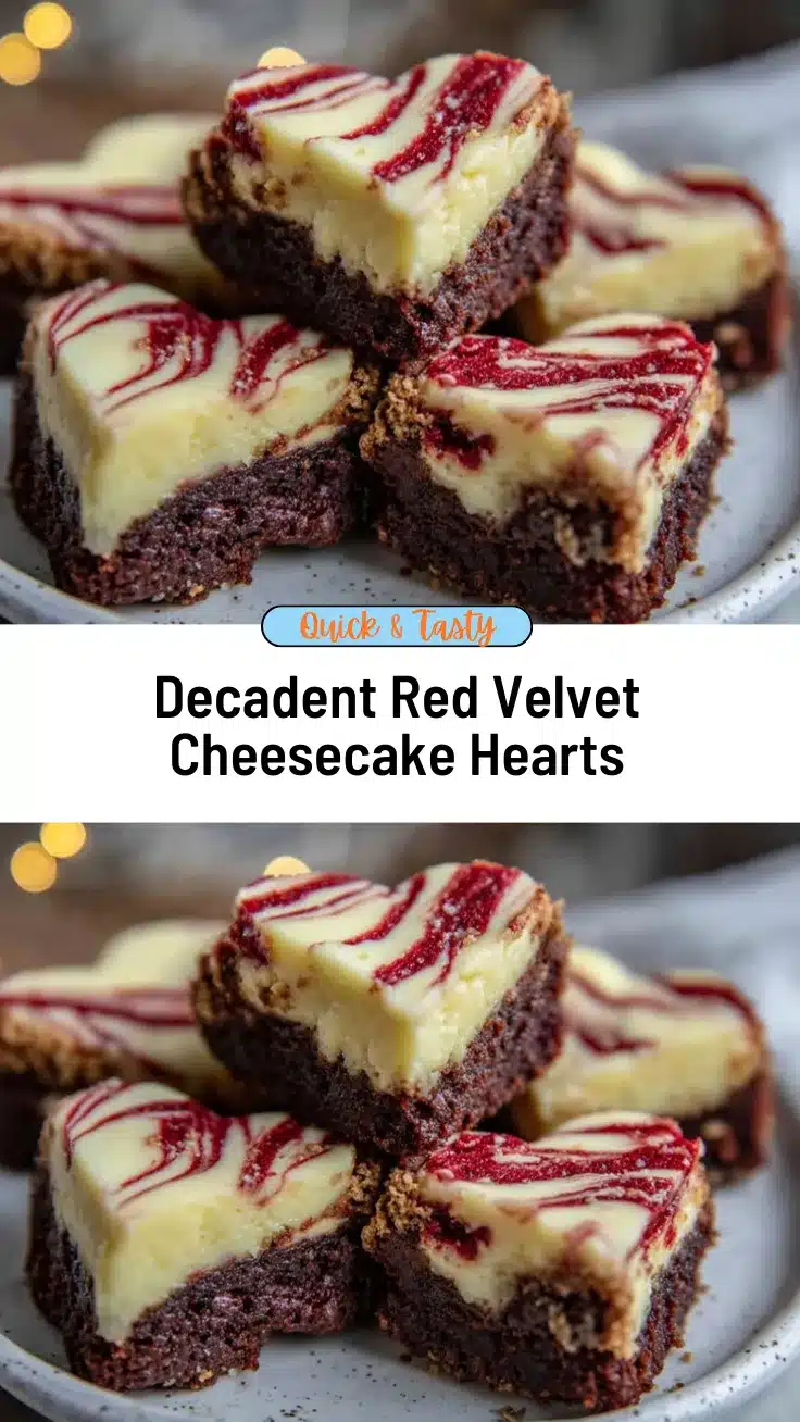red velvet cheesecake brownie hearts recipe