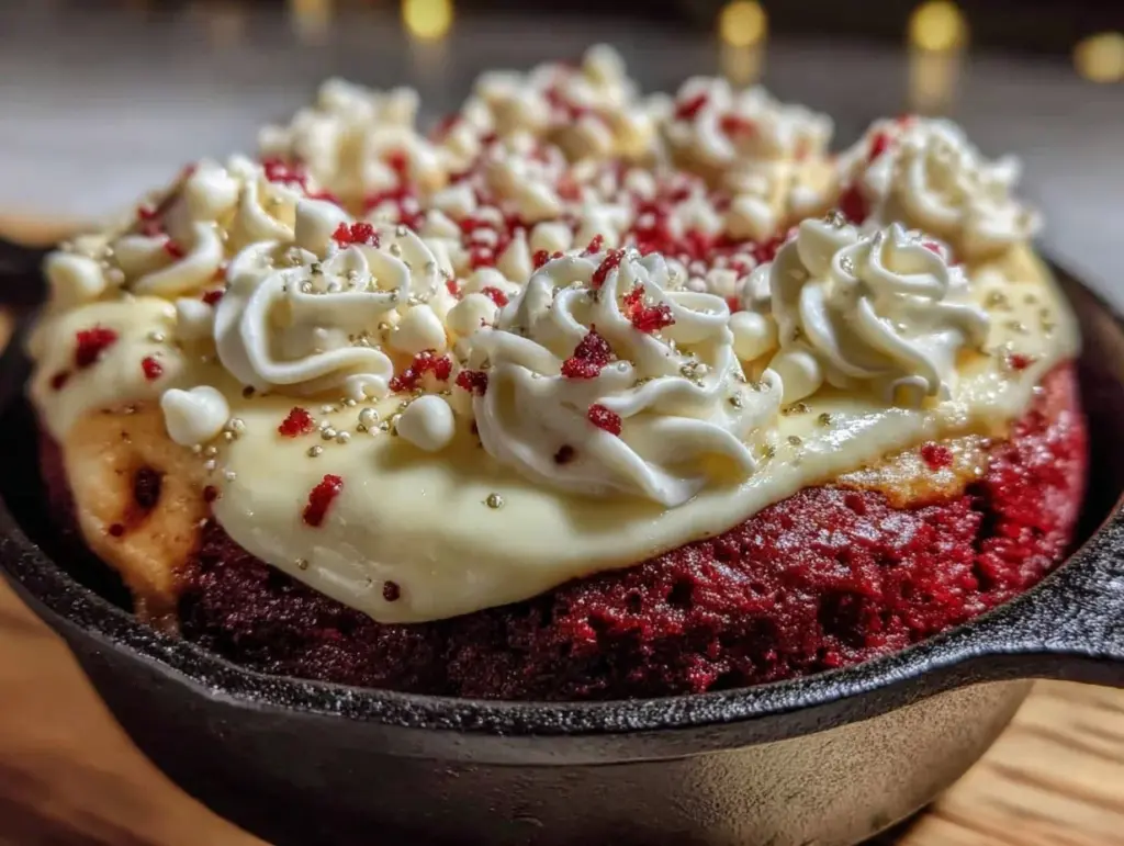 red velvet cheesecake skillet - featured image