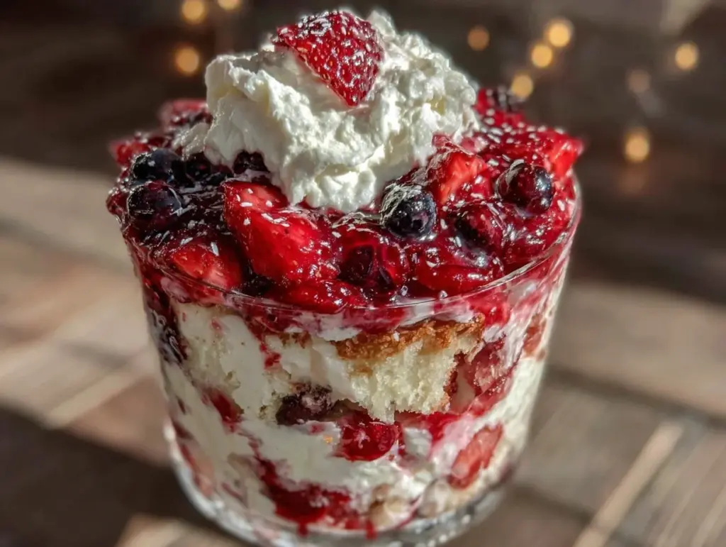 red white and blue trifle recipe - featured image
