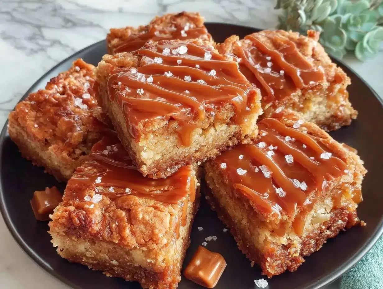 salted caramel biscoff blondies preparation steps