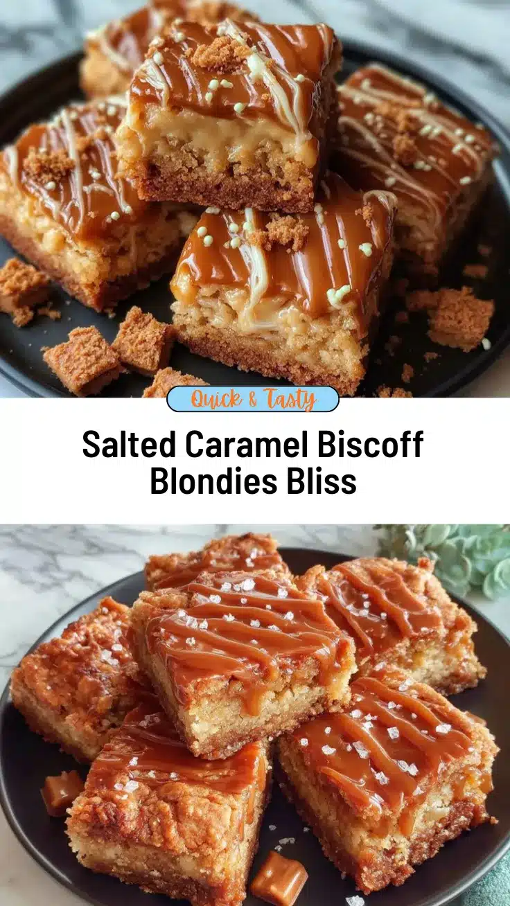 salted caramel biscoff blondies recipe