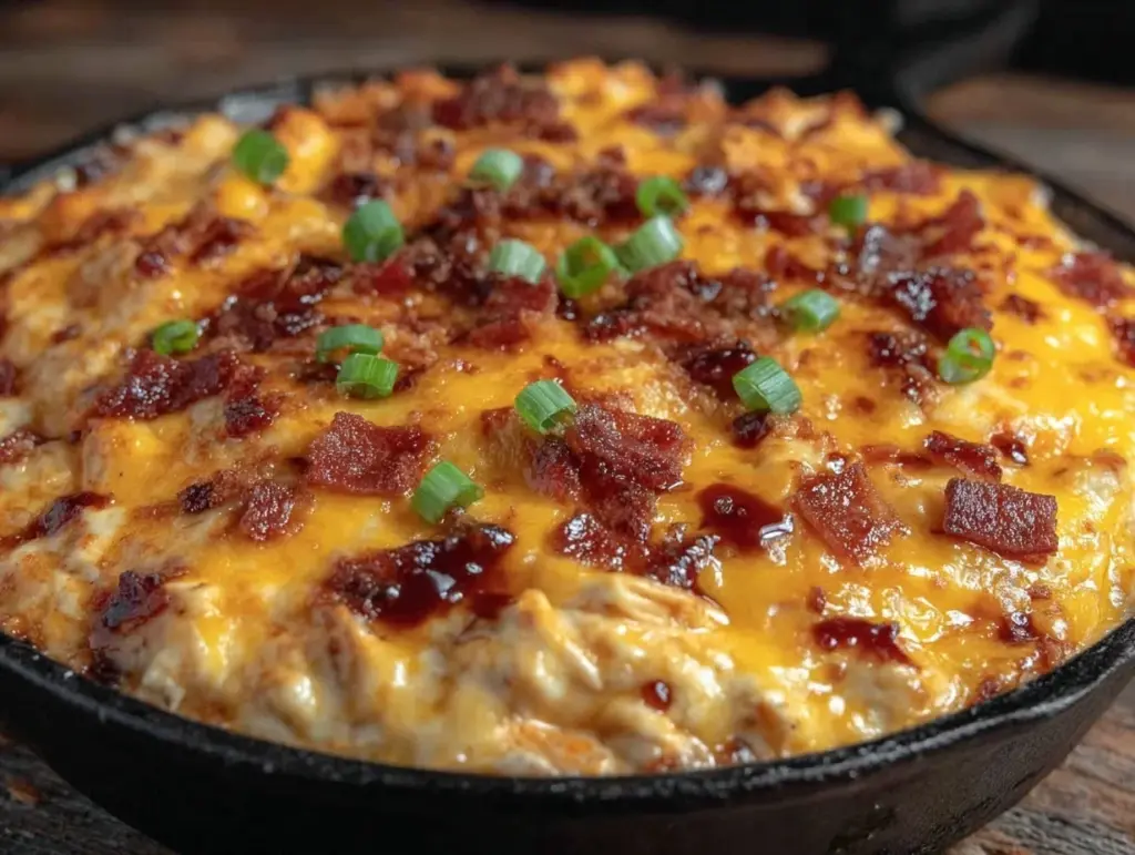 savory cheesy barbecue chicken dip - featured image