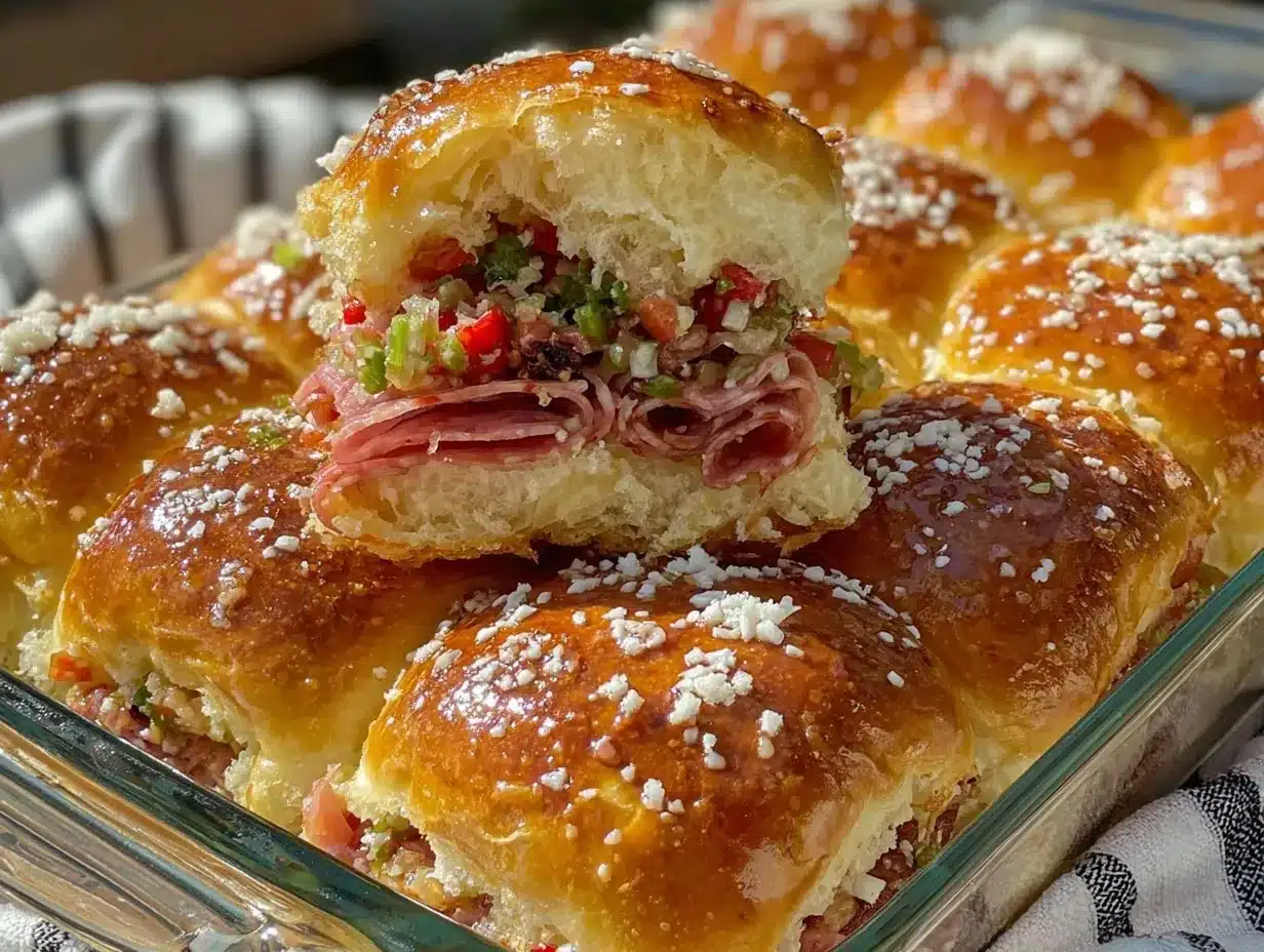 savory muffuletta sliders recipe preparation steps