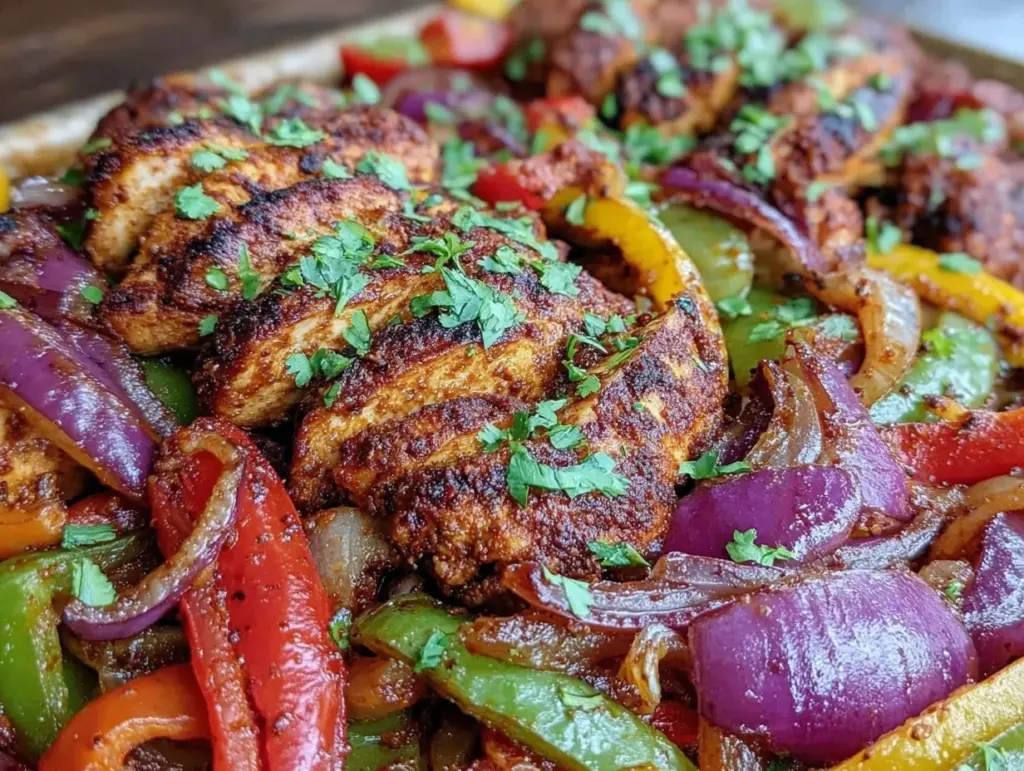 sheet pan chicken fajitas - featured image